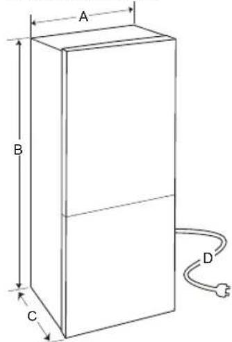 LG GBB61BLHEC - Rozměry a odstupy - 1