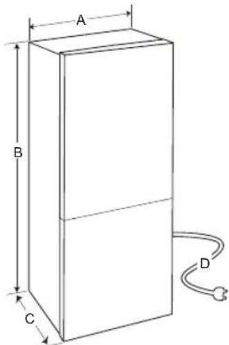 LG GBB61BLHEC - Rozmery a vzdialenosti - 1