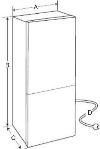 LG GBB61BLHEC - Dimensiones y separaciones - 1