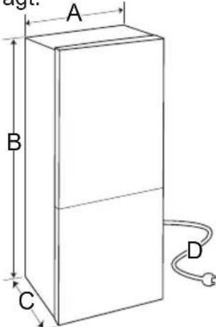 LG GBB61BLHEC - Abmessungen und Abstände - 1