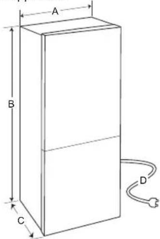 LG GBB61BLHEC - Dimensions and Clearances - 1