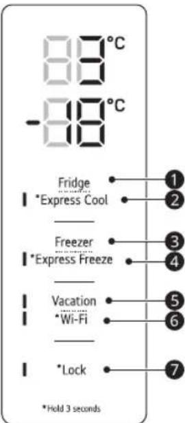 LG GBB61BLHEC - Painel de controlo e funções - 1