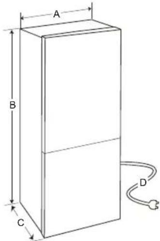 LG GBB61BLHEC - Matmenys ir tarpai - 1