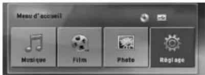 LG DH7530TW - Utilisation du menu d'accueil - 1