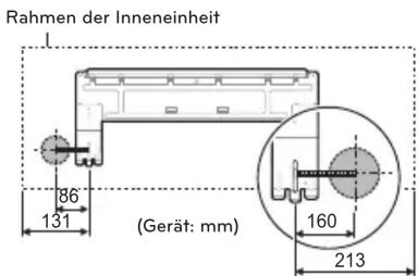Rahmen der Inneneinheit 86 131 (Gerät: mm) 160 213
