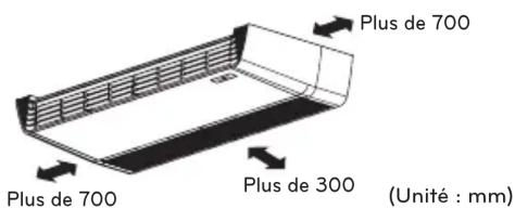 Plus de 700 Plus de 700 Plus de 300 (Unité : mm)