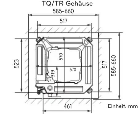 TQ/TR Gehäuse 585-660 517 523 570 519 570 517 585-660 461 Einheit: mm