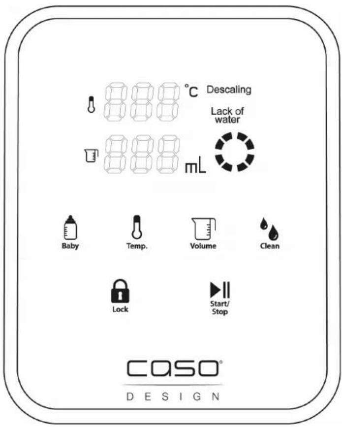 CASO HW 1660 - Panneau de commande - 1