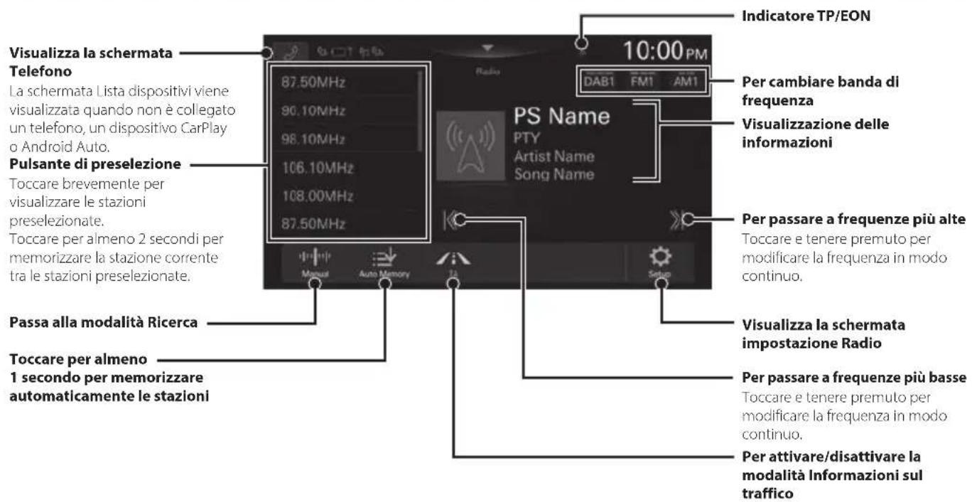 ALPINE iLXF115T6 - Funzionamento della Radio/RDS - 1
