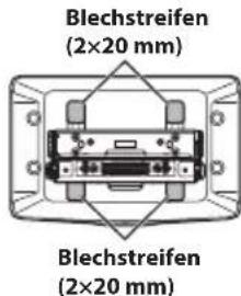 ALPINE iLXF115T6 - Bringen Sie die Blechstreifen je nach der Einbauhöhe des Displays an. - 3