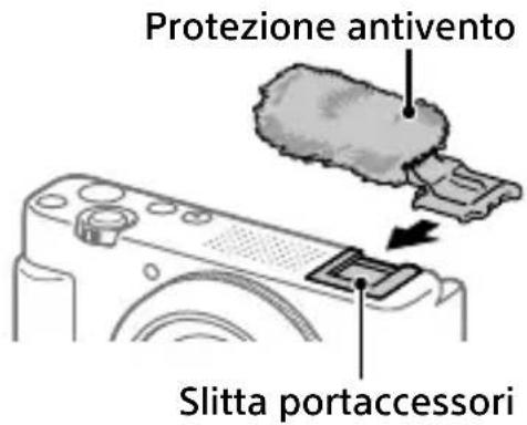 SONY ZV1F - Uso della protezione antivento (in dotazione) - 1