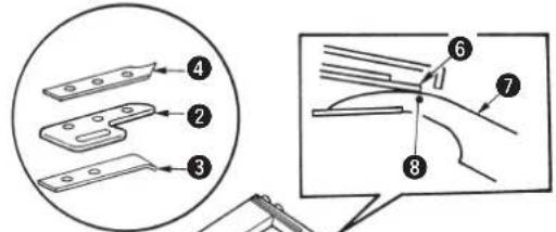 Technical diagram showing labeled parts of a tool or assembly, with numbered annotations pointing to specific features.
