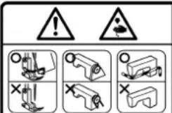 JUKI MEB3200 - Explication des pictogrammes et étiquettes d'avertissement - 13
