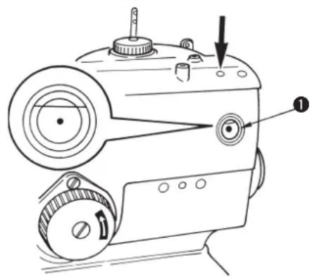 JUKI MEB3200 - Procédure de lubrification de la tête de la machine - 1