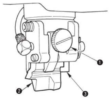Technical diagram of a mechanical device with numbered parts labeled 1, 2, and 3