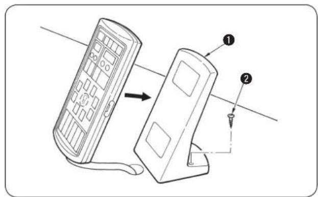 Diagram showing two connected devices with labeled parts, including a directional arrow indicating movement or transformation.