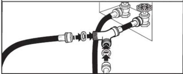 AMANA 4396037RP - Attach long hose to "Y" connector and tighten couplings - 1