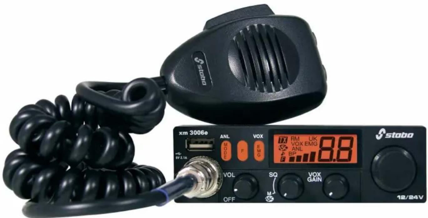 xm 3006e ANL MODE F VOX EMG RM UK VOX EMG ANL BP 8.8 STabo VOL SQ M OFF VOX GAIN 12/24V