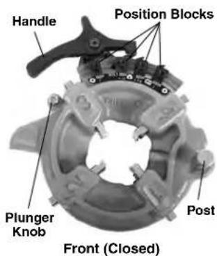 RIDGID 535 - Opening the Die Head at the End of the Thread - 1