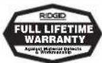 RIDGID K1500G - No other express warranty applies - 1