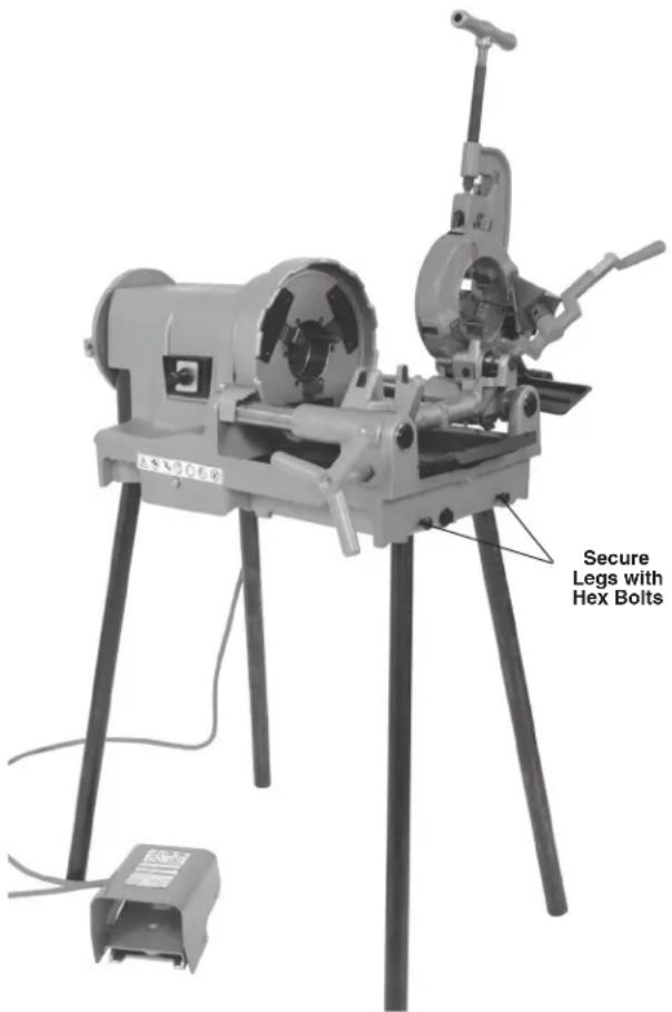 RIDGID 300 Compact - Mounting on Pipe Legs - 1