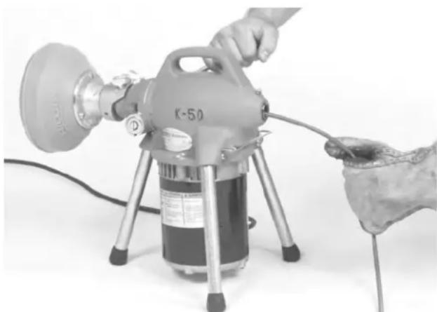 RIDGID K50 - Préparation de la machine pour adaptateurs de câble ∅ ⁵/₁₆ ou ³/₈ po - 1