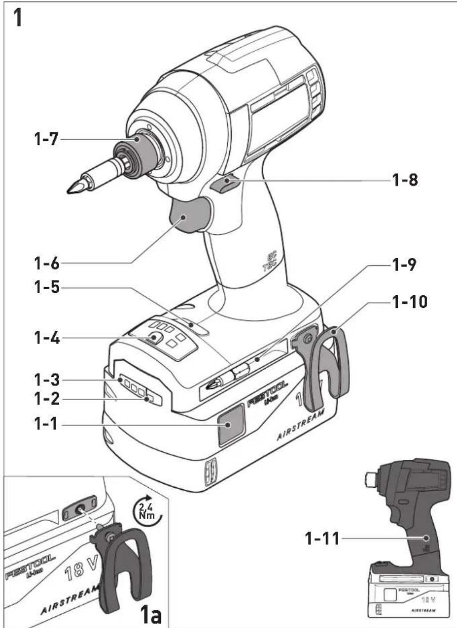 1 1-7 1-8 1-6 1-5 1-4 1-3 1-2 1-1 1-9 1-10 FESTOOL AirSTREAM 2,4 Nm 18V AIRSTREAM 1a 1-11 FESTOOL AirSTREAM
