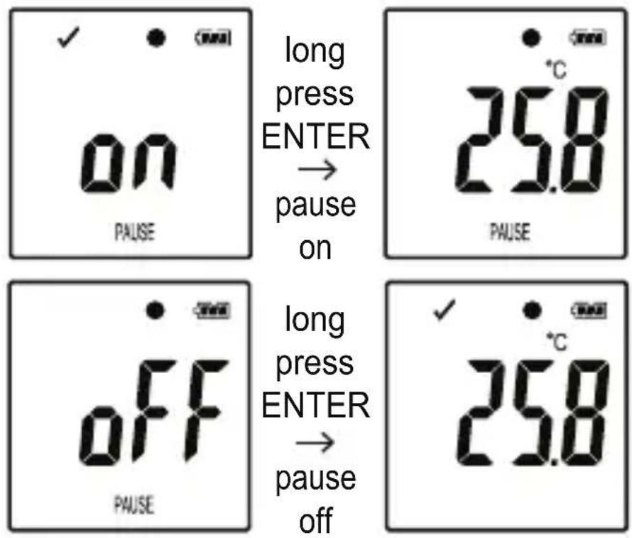 VOLTCRAFT DL210TH - e) Activate/deactivate limit alarm pause function - 1