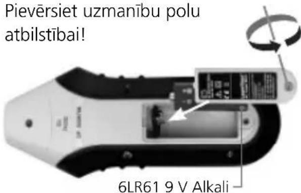 Laserliner ACTracer - Baterijas ielikšana - 1