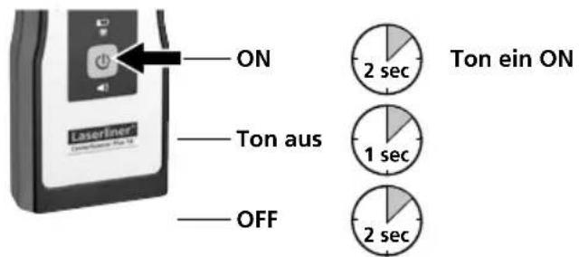 Laserliner CenterScanner Plus - Gerät ein/aus / Ton ein/aus - 1