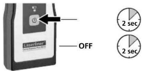 Laserliner CenterScanner Plus - Gerät ein/aus / Ton ein/aus - 2