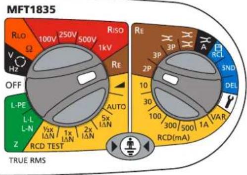 Megger MFT1800 - .2 將旋轉選擇器開關設定至 - 1