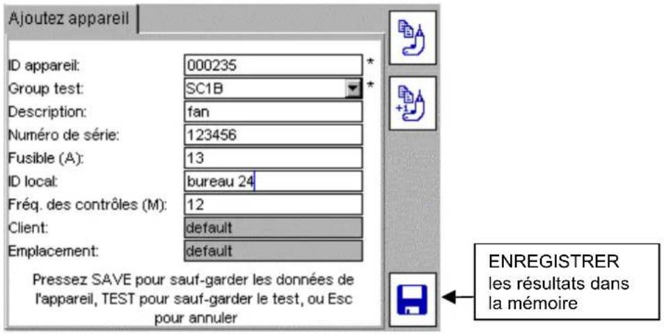 Megger PAT420 - Ajouter des équipements en mémoire préalablement aux tests - 2