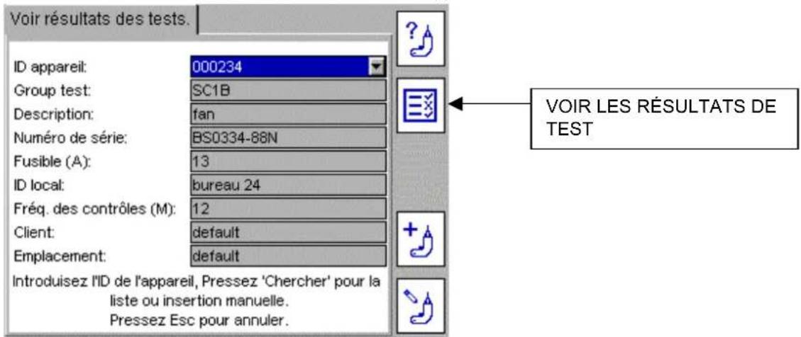 Megger PAT420 - Pour visualiser un résultat de test - 3