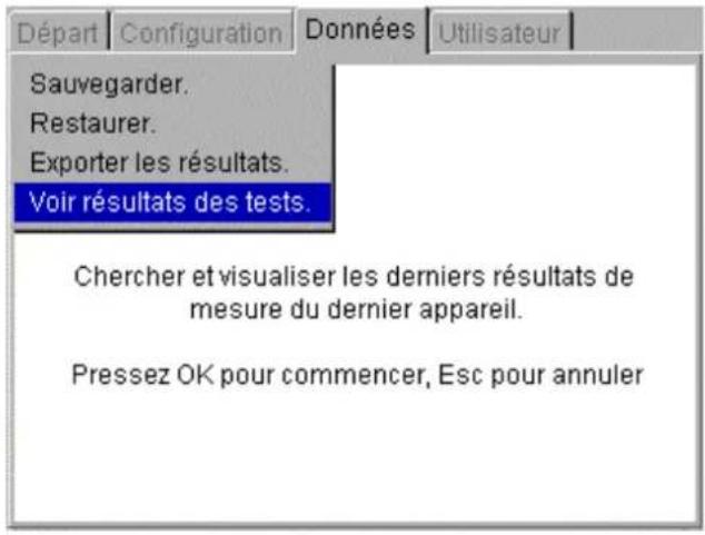 Megger PAT420 - Pour visualiser un résultat de test - 1