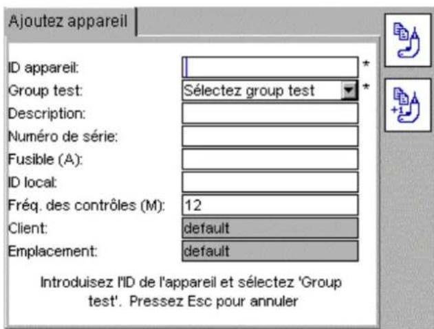 Megger PAT420 - Copier un équipement précédemment ajouté - 1