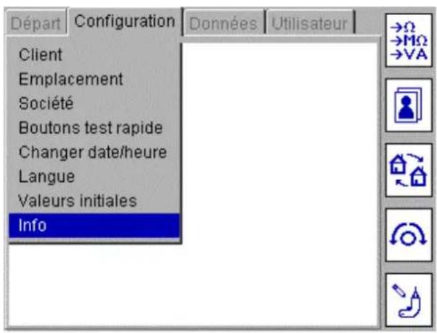Megger PAT420 - A PROPOS - version du logiciel du PAT400 et coordonnées de megger - 1