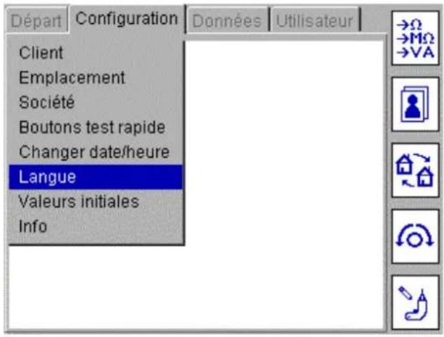 Megger PAT420 - Changer de langue - 1