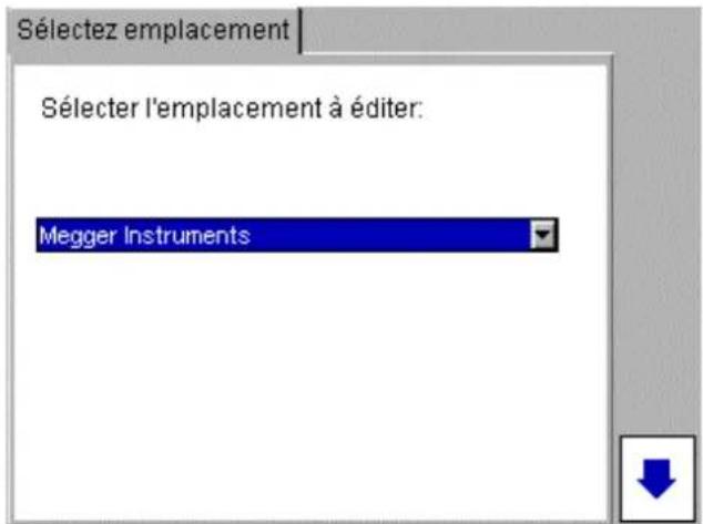 Megger PAT420 - Modifier un emplacement - 1