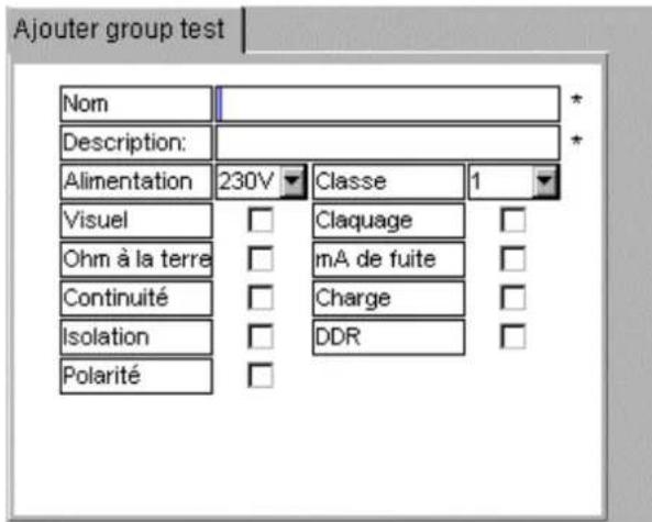 Megger PAT420 - Créer un groupe de tests - 3