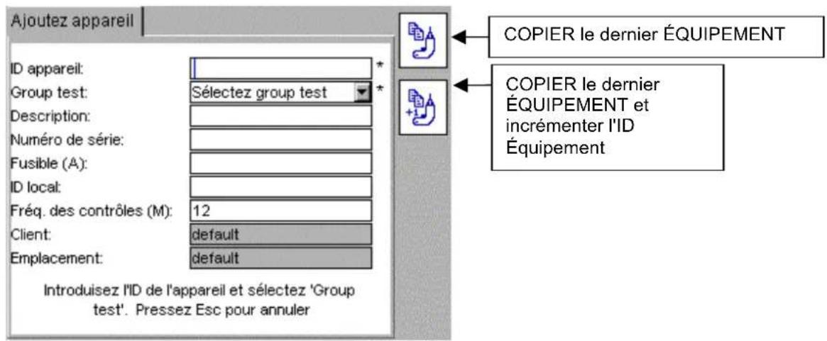 Megger PAT420 - Ajouter des équipements en mémoire préalablement aux tests - 1