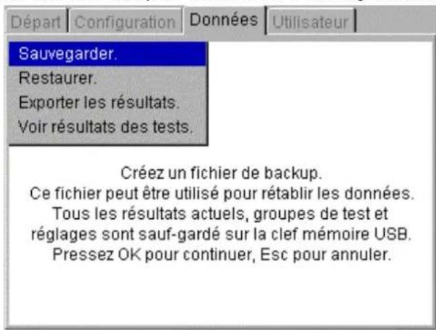 Megger PAT420 - Sauvegarde sur clé USB - 1
