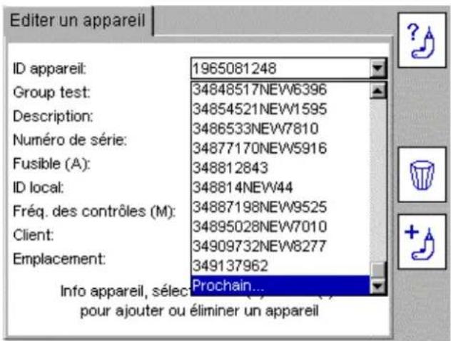 Megger PAT420 - Modifier les données d'un équipement - 3