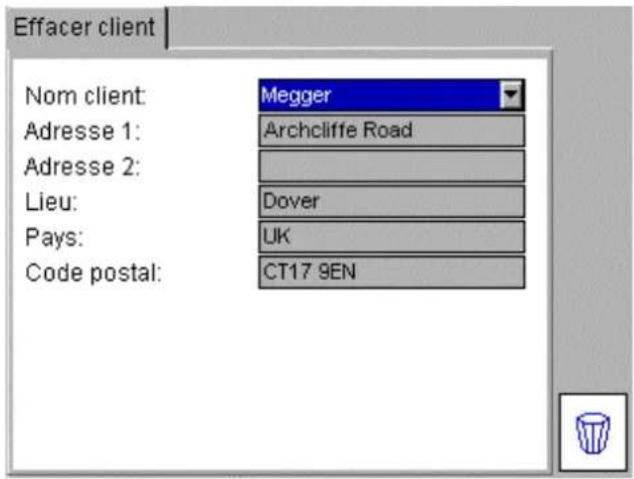 Megger PAT420 - Supprimer un client - 1