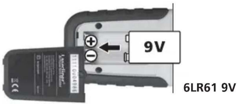 Laserliner LuxTestMaster - Wkladanie baterii - 1
