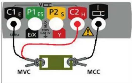 Megger DET3TC - Utilisation de l'adaptateur d'étalonnage - 1