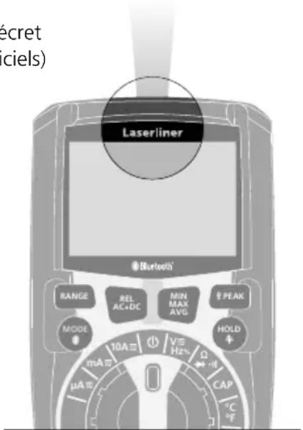 écret ciels) Laserliner @ Bluetooth® RANGE REL AC+DC MIN MAX AVG MODE HOLD 牛 mA 10A VS Hz Ω # CAP °C °F