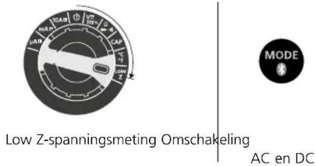 Low Z-spanningsmeting Omschakeling AC en DC
