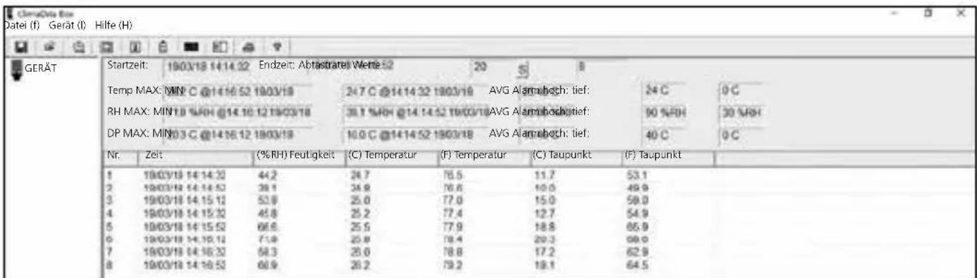 Laserliner ClimaData Box - Auswertung der Messwerte - 2