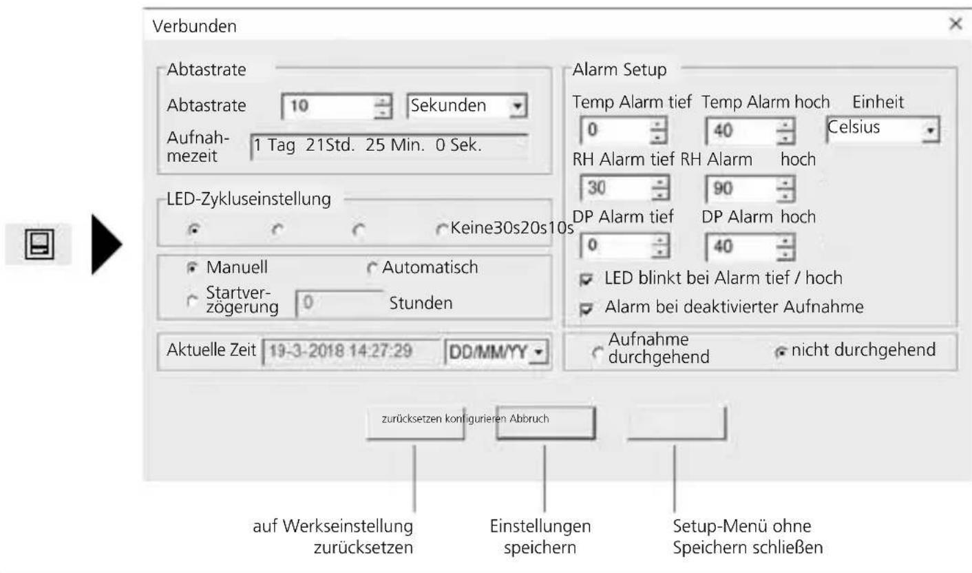 Laserliner ClimaData Box - Setup-MENU - 2